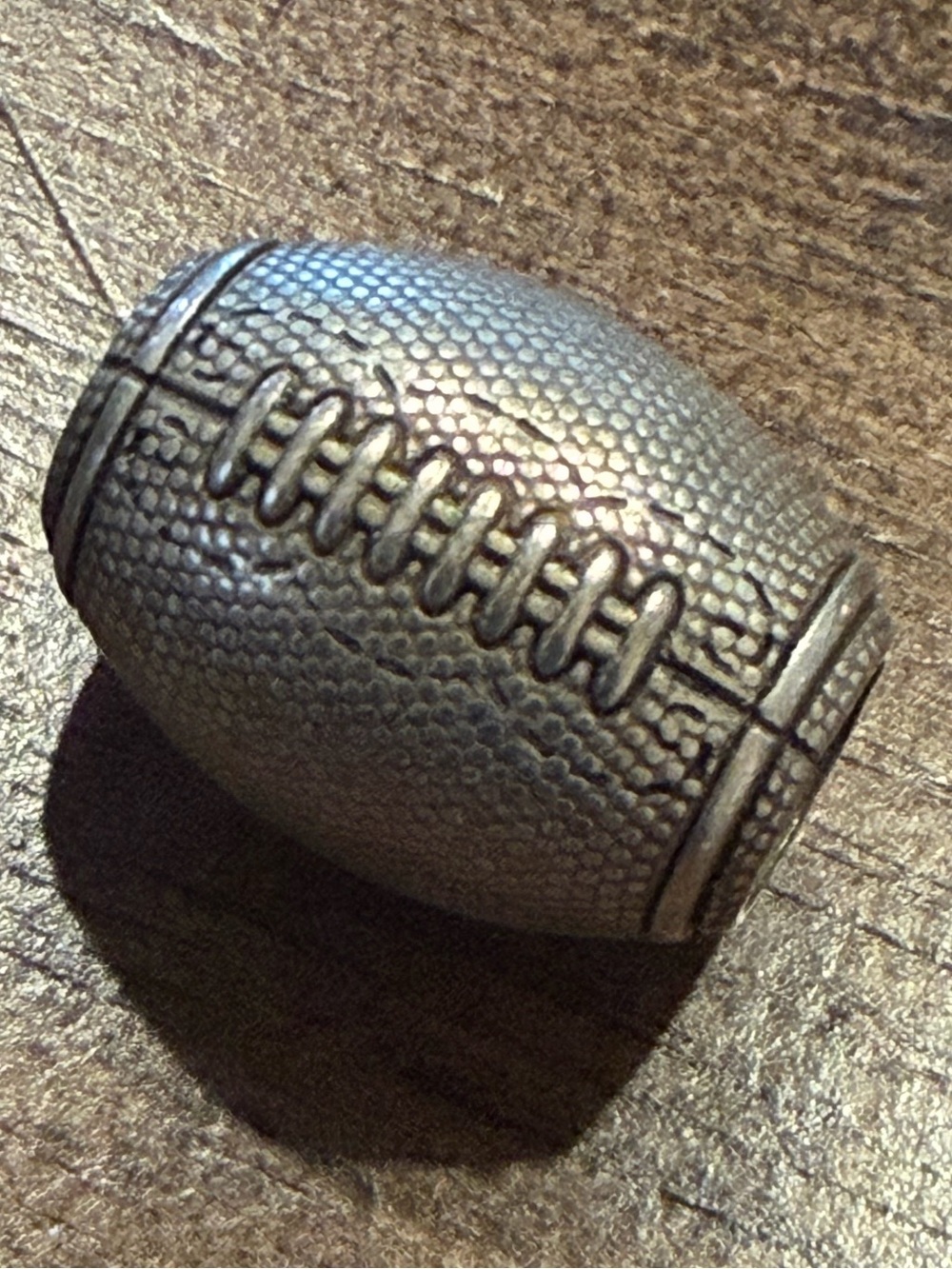 Brighton Jewelry Silver-Tone Football Shaped Bead Charm RETIRED Collector Sports